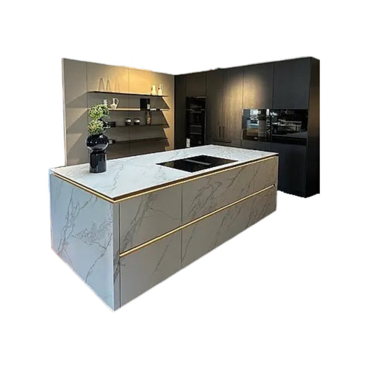 Einbauküche SLX-CD Keramik Syros Blanc Weiß Grau Lack Achatgrau Samtmatt Eiche Onyx Schwarz Inklusive E-Geräte