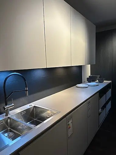 Einbauküche SLX-CD Keramik Syros Blanc Weiß Grau Lack Achatgrau Samtmatt Eiche Onyx Schwarz Inklusive E-Geräte