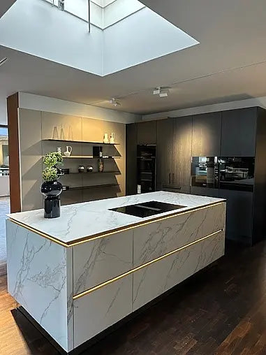 Einbauküche SLX-CD Keramik Syros Blanc Weiß Grau Lack Achatgrau Samtmatt Eiche Onyx Schwarz Inklusive E-Geräte