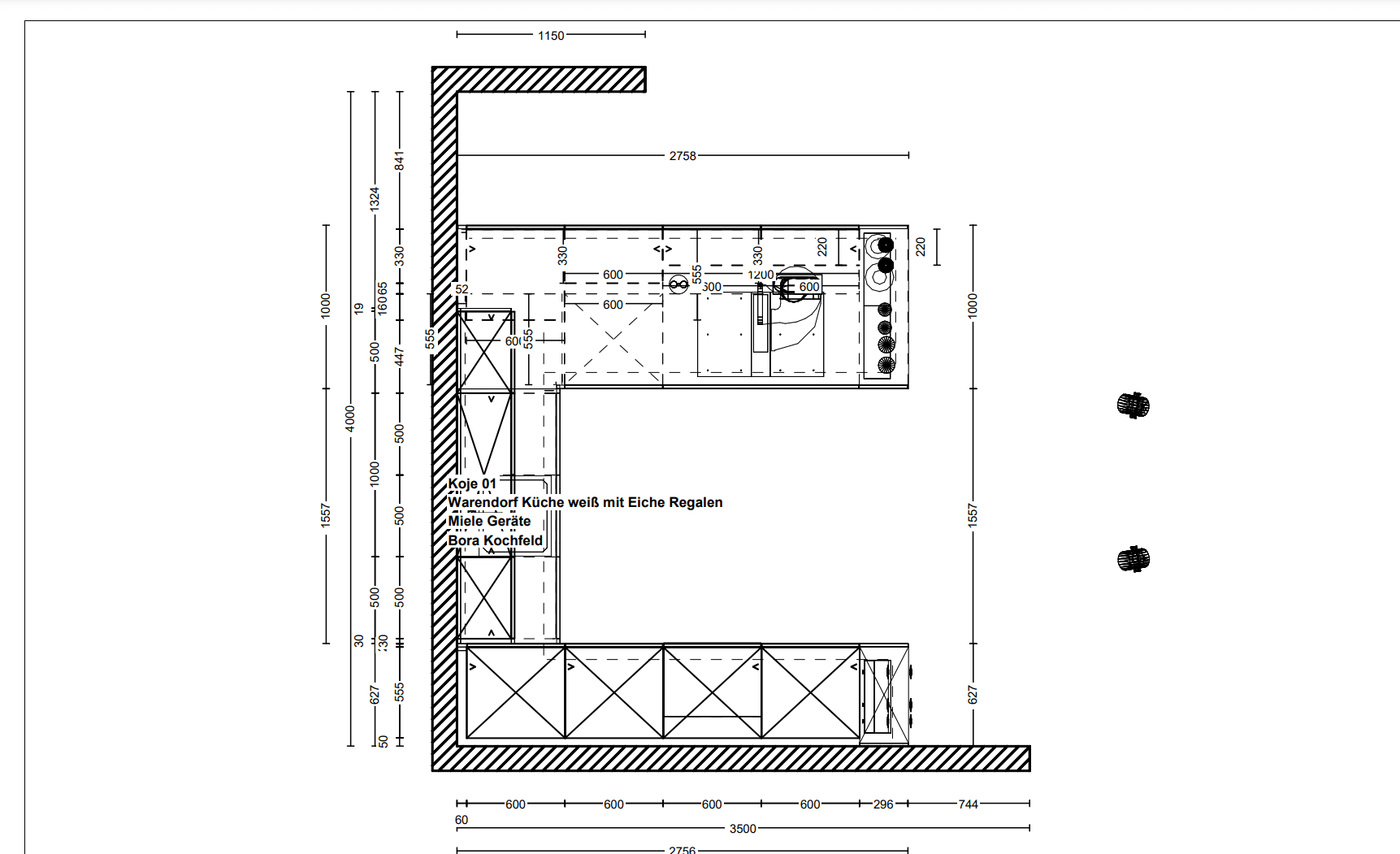 Einbauküche 045 Echtholz Weiß Soft - KüchenFirst