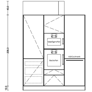 Küche b3 DFK2 Laminat Kunststoff 95 Anthrazit