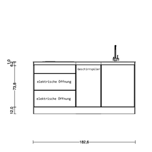 Küche b3 DFK2 Laminat Kunststoff 95 Anthrazit