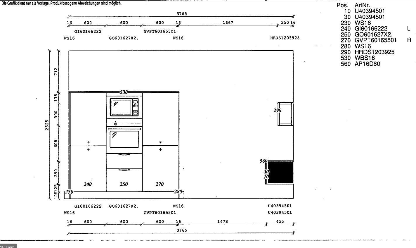 Einbauküche Resopal Pro XL 31011 Anthrazit