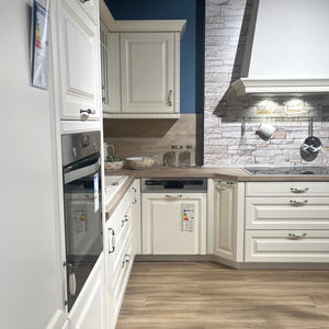 Landhausküche Castello Holzwerkstoff Magnolia Gewischt Weiß Inklusive E-Geräte