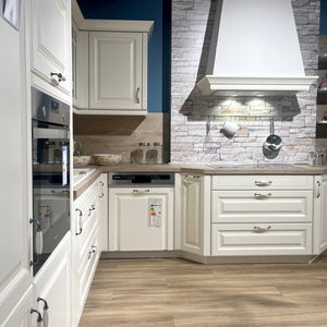 Landhausküche Castello Holzwerkstoff Magnolia Gewischt Weiß Inklusive E-Geräte