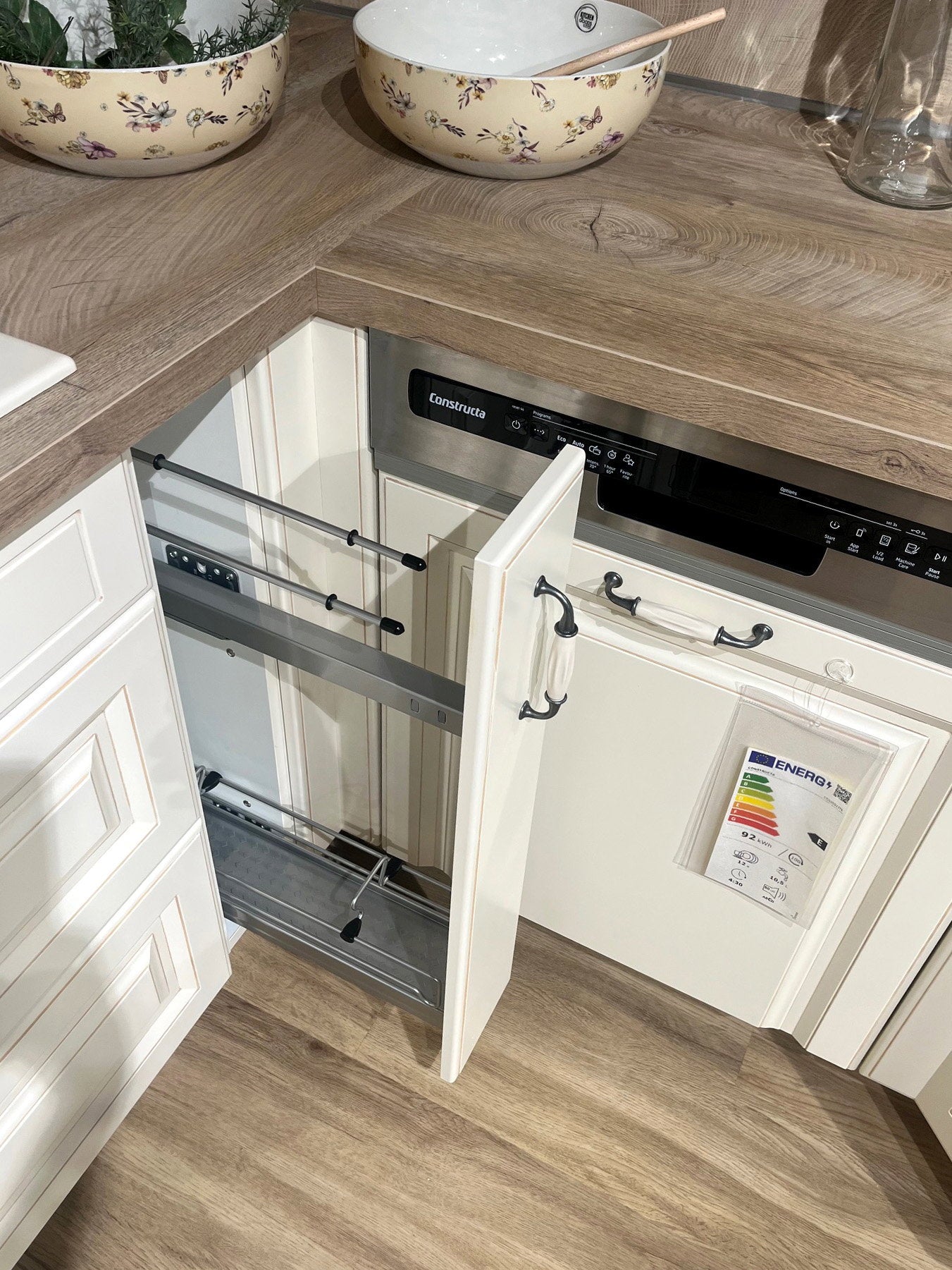 Landhausküche Castello Holzwerkstoff Magnolia Gewischt Weiß Inklusive E-Geräte