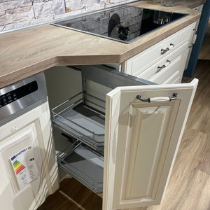 Landhausküche Castello Holzwerkstoff Magnolia Gewischt Weiß Inklusive E-Geräte