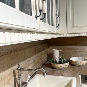 Landhausküche Castello Holzwerkstoff Magnolia Gewischt Weiß Inklusive E-Geräte