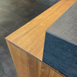 Einbauküche Linee KLI Filigno Keramik Basalt Schwarz Vollholz Nussbaum Naturgeölt Inklusive E-Geräte