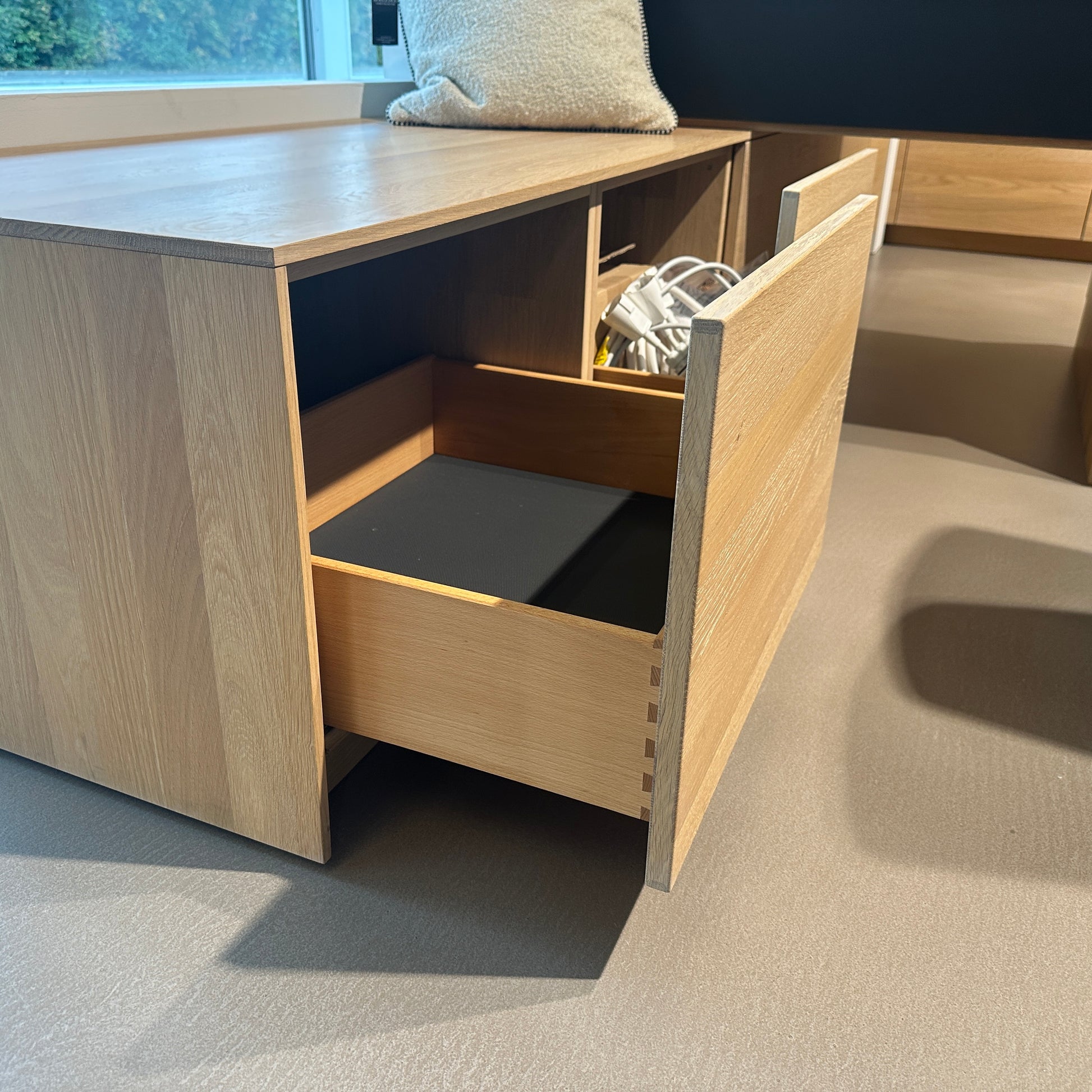 Küche Eiche Weiß Geölt Und Glas Schwarz Matt