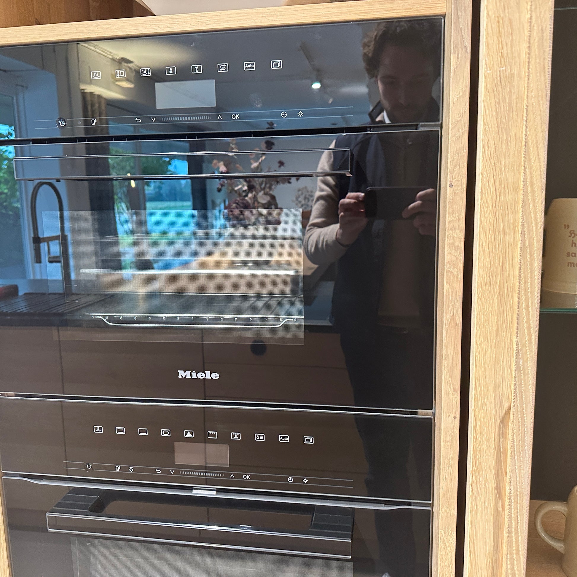 Küche Eiche Weiß Geölt Und Glas Schwarz Matt