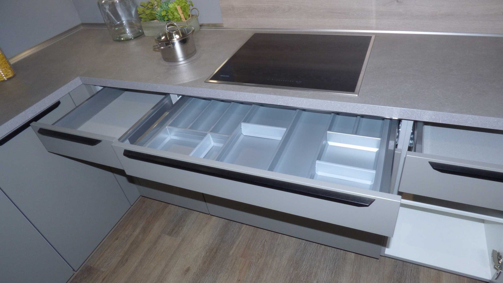 Küche Easytouch Lacklaminat Taupegrau