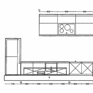 Küche b3 Monoblock 50 Nussbaum Weiß - KüchenFirst