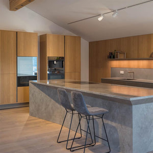 Designküche C12 Front Aluminium Oxid Bronze Und Eiche Furniert Und Geprägt