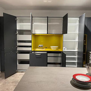 Einbauküche UGL Uni Gloss Kristallgrau Hochglanz - KüchenFirst