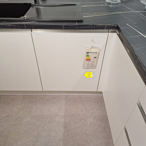 Einbauküche Pura Platte Marmor Vena Schwarz Schichtstoff K102 Weiß Matt Nachbildung Victroia Nussbaum Inklusive E-Geräte