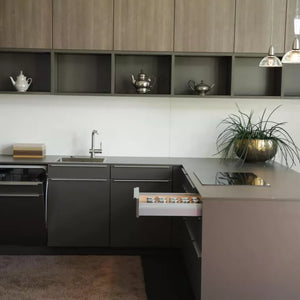 Kitchen Ceres 233 fronts wood look peat oak lava brown 