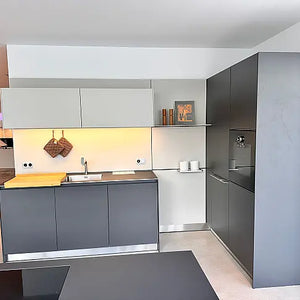 Einbauküche B3 Laminat 17 Graphit Grau 95 Anthrazit Inklusive Spüle Und E-Geräte