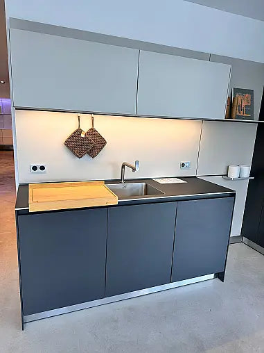 Einbauküche B3 Laminat 17 Graphit Grau 95 Anthrazit Inklusive Spüle Und E-Geräte