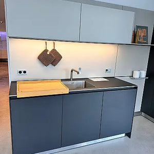 Einbauküche B3 Laminat 17 Graphit Grau 95 Anthrazit Inklusive Spüle Und E-Geräte