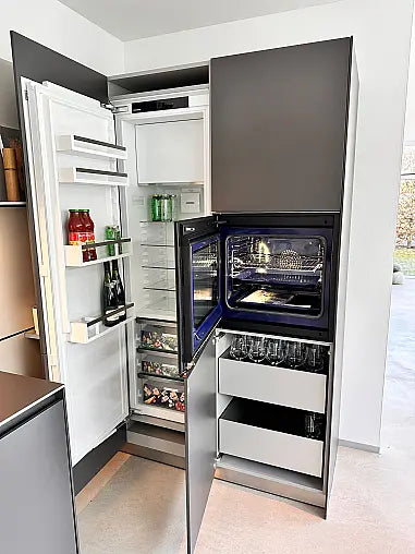 Einbauküche B3 Laminat 17 Graphit Grau 95 Anthrazit Inklusive Spüle Und E-Geräte