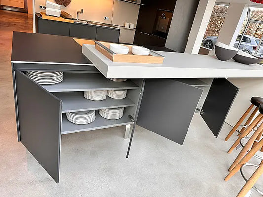 Einbauküche B3 Laminat 17 Graphit Grau 95 Anthrazit Inklusive Spüle Und E-Geräte
