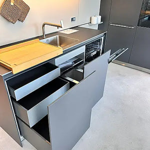 Einbauküche B3 Laminat 17 Graphit Grau 95 Anthrazit Inklusive Spüle Und E-Geräte