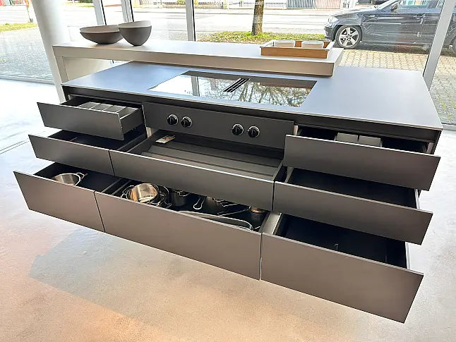 Einbauküche B3 Laminat 17 Graphit Grau 95 Anthrazit Inklusive Spüle Und E-Geräte